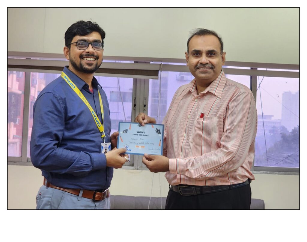 Captain Steel Chief Information Officer Jawed Ahmed Awarding Star Performer Niladri Bose January 2024